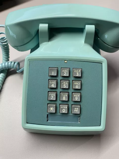 MOVIE PROP 1970S Western Elec TELEPHONE 2500 D Push Button SEAFOAM Jade ...
