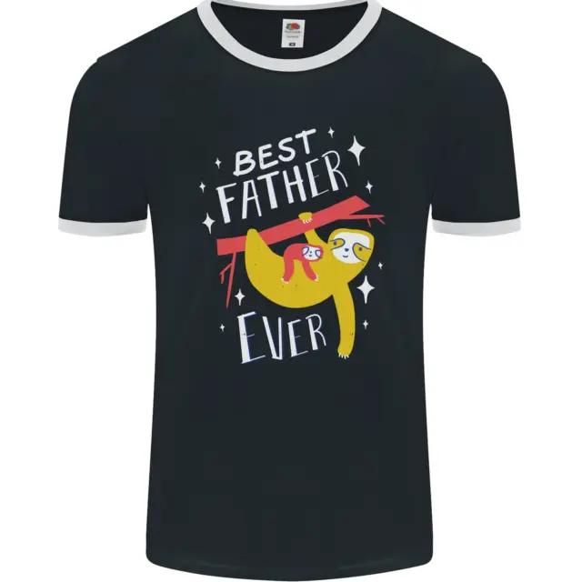 Fathers Day Funny Sloth Dad Daddy Mens Ringer T-Shirt FotL