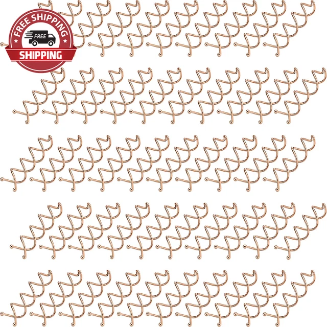 Coil Hair Pin Non-Scratch round Tips Twist Screw Hair Pin for DIY Hair Style (Ro