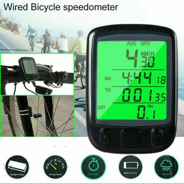 Fahrradcomputer Tachometer Digital LCD Funk Fahrrad Kilometerzähler Wasserdicht 2