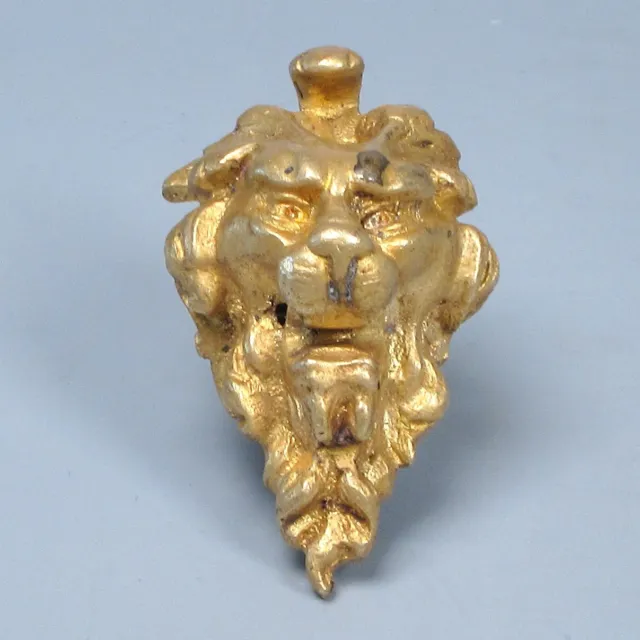 Antique French Gilded Bronze Ornament,  Lion’s Head