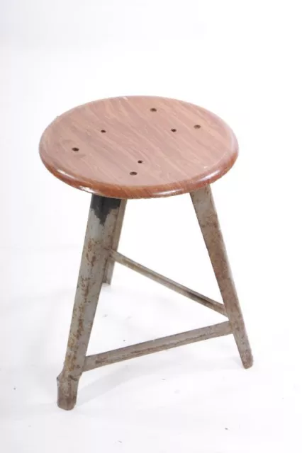 1 X Age Workshop Chair Workshop Stool Chair Vintage Metal Wood