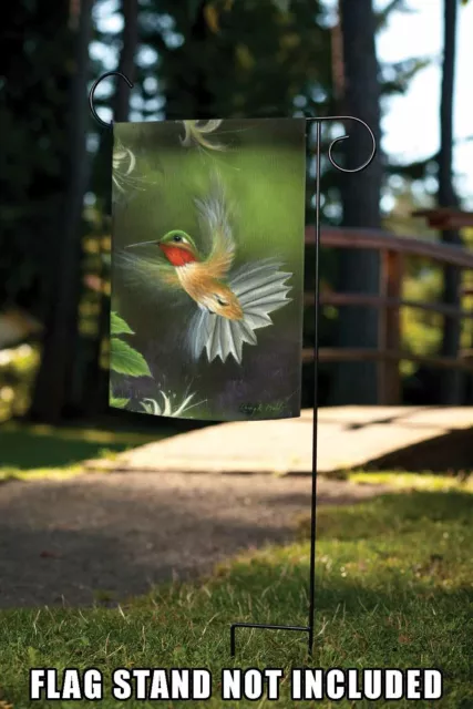 Toland Rufous Hummingbird 12x18 Decorative Spring Hummingbird Garden Flag 2