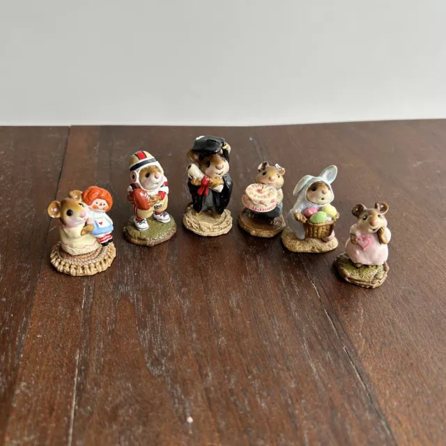 Five (5) Wee Forest Folk Annette Petersen Mice, Vtg 80s & Initialed Please Read