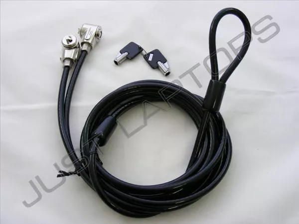 New Noble Locks Kensington Dual Laptop Security Lock Cable 2 Keys 0TT872 + Case