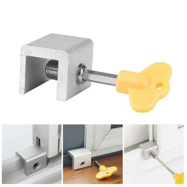 Window Lock Slide Tap SLIDING DOOR/WINDOW SAFETY Lock Security Slide Stopper For Kids Favor ...