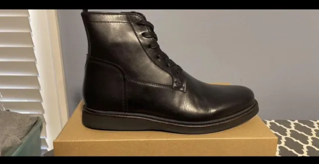 John Varvatos Men's Mineral Black Brooklyn Lug Lace Boot