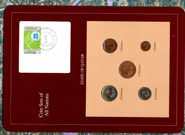 Coin Sets of All Nations Qatar 1973 - 1987 UNC 25, 50 Dirhams 1987