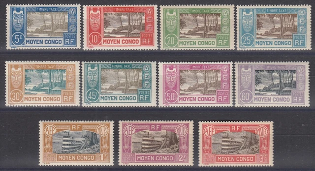 Congo Francais : Taxe Serie N° 12/22 Neufs ** Gomme Sans Charniere