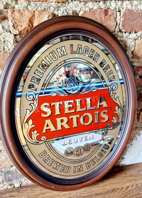 Quadro A Specchio Vintage Collezione Birra Stella Artois Premium Lager Beer