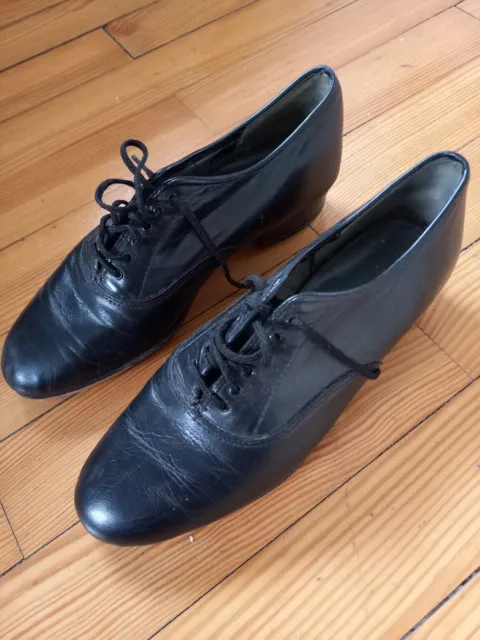chaussures de claquettes tap dance femme T39 Teletone Capezio cuir noir