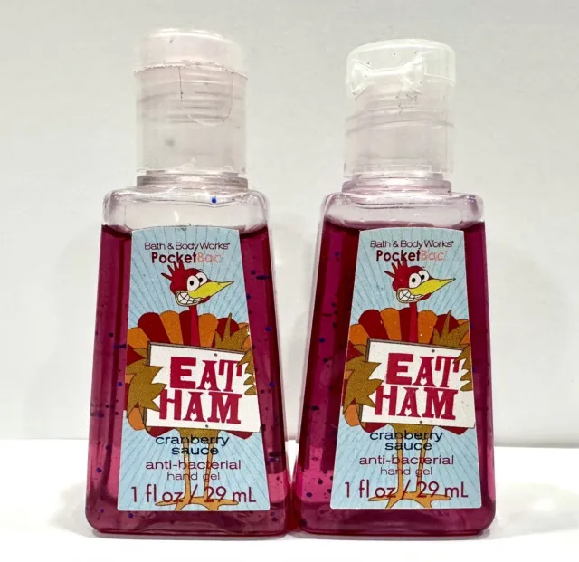 Set of (2) EAT HAM Cranberry Sauce Pocketbac Lot Bath & Body Works Thanksgiving