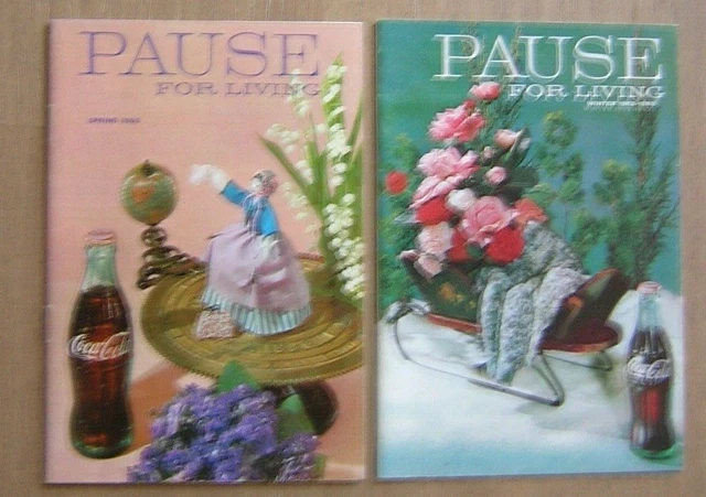 2 Vintage 1962-63 COCA-COLA "PAUSE FOR LIVING" Promotional Magazines -E10D-13