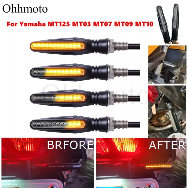 LED Sequential Indicators Flasher Blinkers for Yamaha MT125 MT03 MT07 MT09