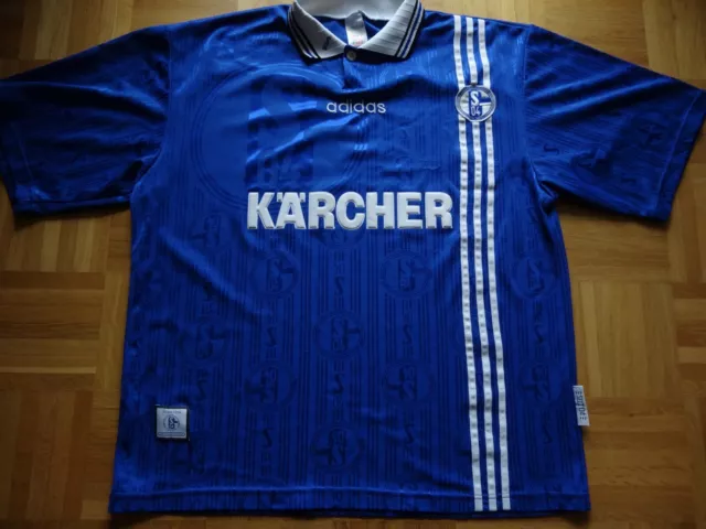 FC Schalke 04 Heim Trikot 1996 1997 Adidas Kärcher Blau UEFA CUP Sieger XL Top