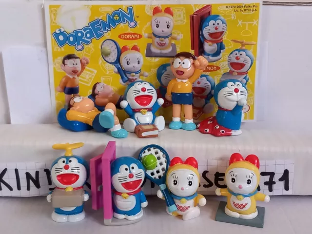 KINDER FERRERO SURPRISE COMPLETE SERIE DORAEMON & NOBITA 8xFIGURINE NEW TOP RAR