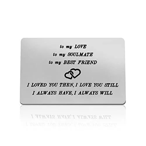Anniversary Card Gift for Husband Wife Engraved Wallet Card Gift for Men To My