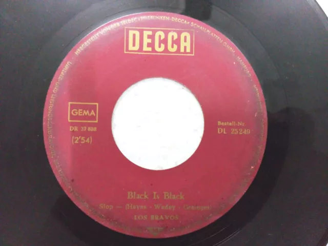 LOS BRAVOS DL 25 249 RARO SINGLE 7" 45 ALEMANIA registro en muy buen estado+