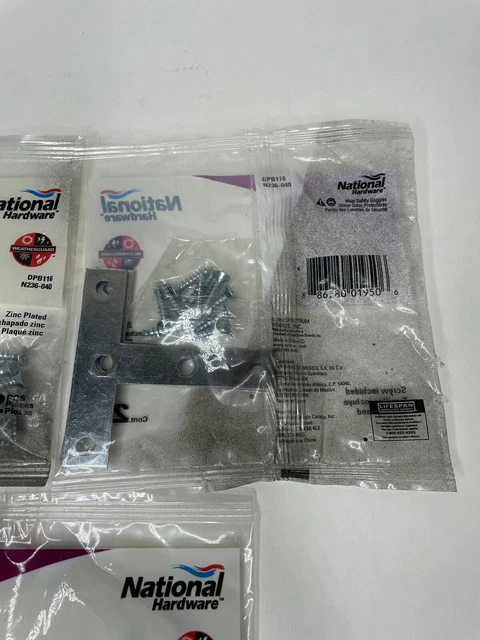 National Hardware 3” x 3” T Plates Zinc Plated Lot of 3 5
