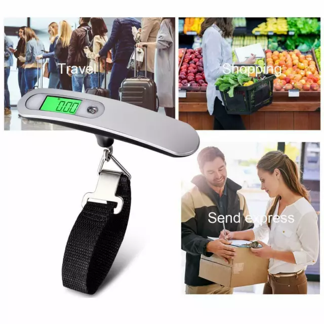 Portable Travel 110lb / 50kg LCD Digital Hanging Luggage Scale Electronic Weight 3