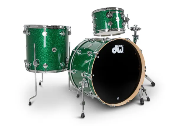 DW Collectors Drumset USA Green Glass Maple Schlagzeug / Shellset in Finish Ply