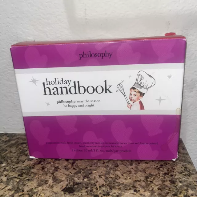 NEW In BOX PHILOSOPHY Holiday Handbook Hand Cream 5 Piece Gift Set 1 OZ EACH X5