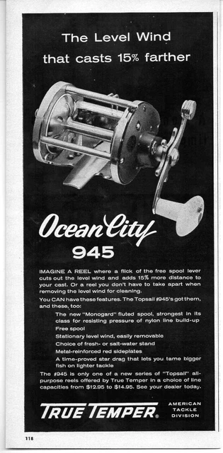 Moulinet Vintage Ocean City N°981 - Pour Lancer En Eau Salée