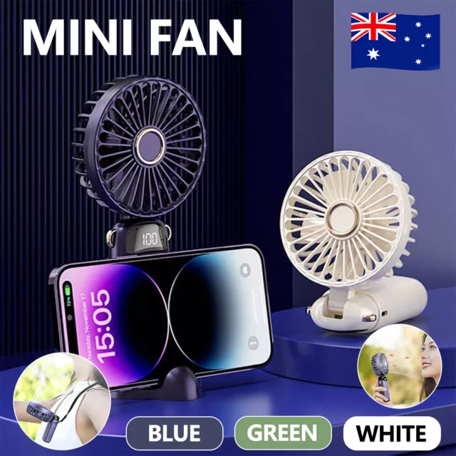 Mini Fan Portable Folding Desk Fan Hand-Held Cooler Cooling Usb Rechargeable AU