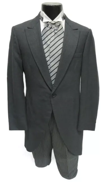 Men's Gray Cutaway Coat Frock Long Tails Morning Dress Wedding Victorian 50XL