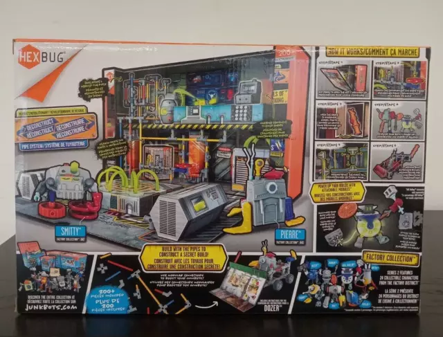 NEW HEXBUG JUNKBOTS Factory Habitat Rev’s Secret Headquarters Surprise Playset