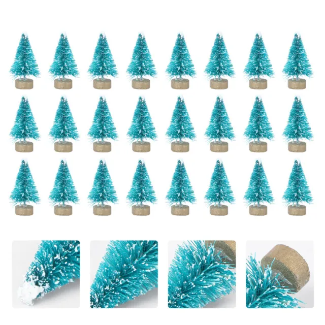 24 Pcs Sisal Silk Mini Christmas Tree Child Xmas Ornament Party Decoration