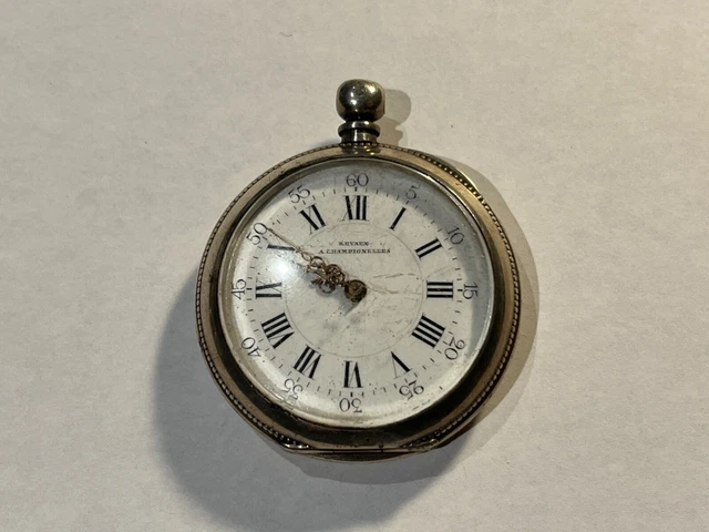 Montre Gousset Argent Ancienne - à Réviser Ou Pour Pièces, Avec Sa Chaîne, Occasion