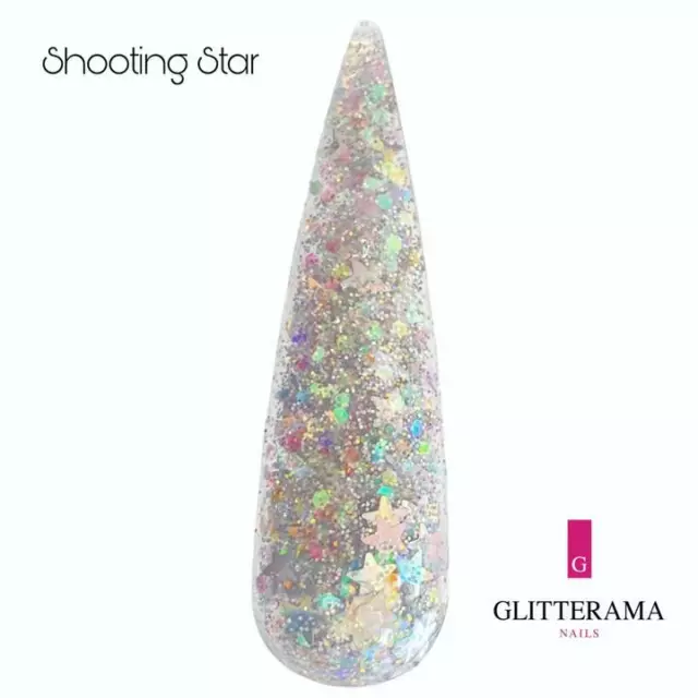 SHOOTING STAR coloured acrylic powder Glitterama Nails sparkle shiny bright vibe