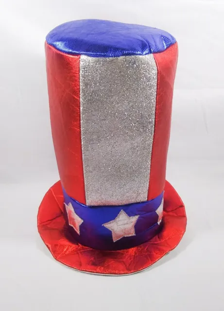 Hobby Lobby Uncle Sam 4th Of July Shimmery Tall Hat Halloween 13" Red Blue