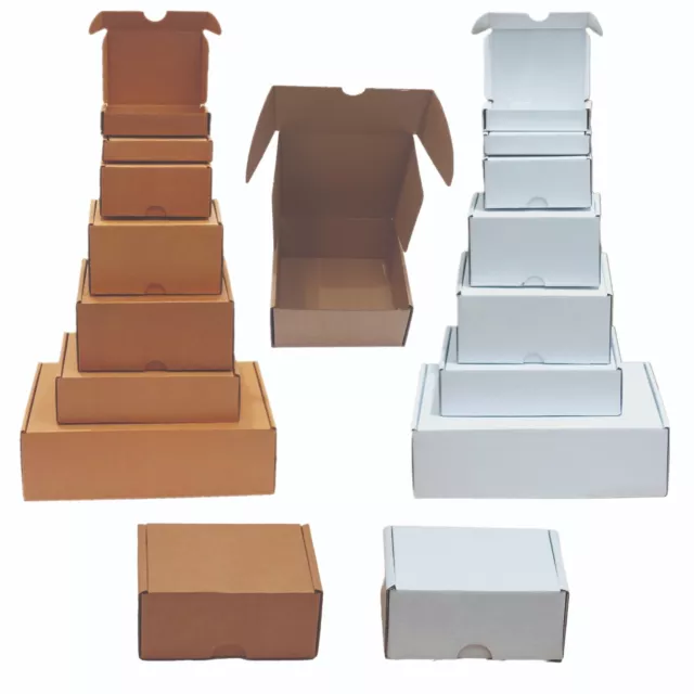 Cardboard Postal Boxes White Or Brown Small Parcel Shipping Mailing Gift Packet