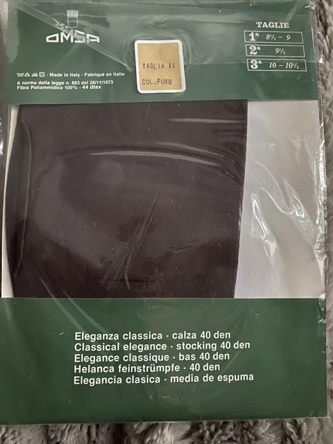 Bas Nylon CHIC Anthracite Taille 1 - Italien, Vintage, Sans Couture - Neufs Avec étiquettes