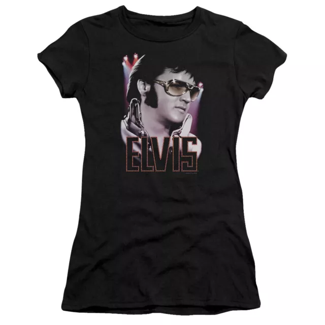 Elvis Presley Juniors T-Shirt Sideburns Black Tee