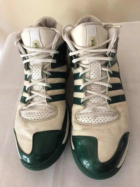 adidas gazelle silver green womens Limited edition White / Green Boston Celtics Adidas Forum low trainers   Sneakcustomtrainers.com