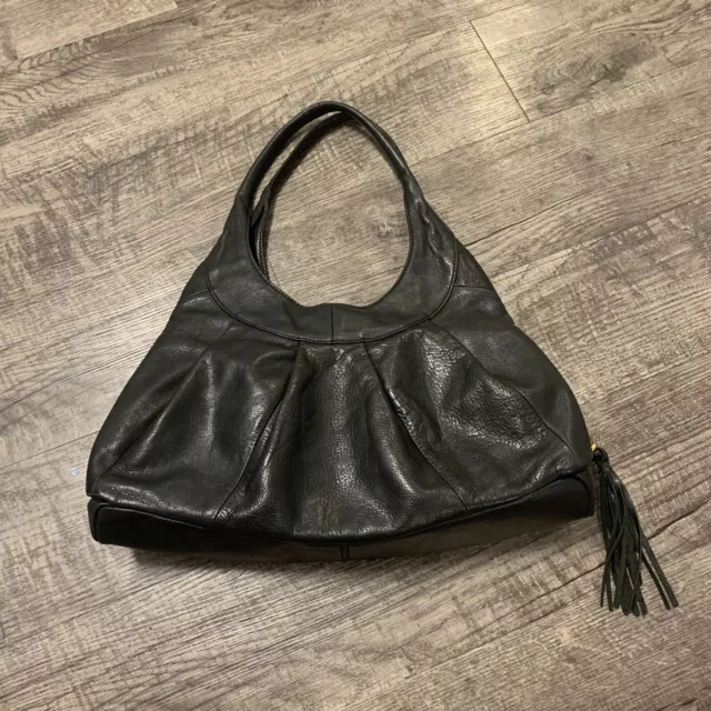 Sigrid Olsen Black Leather Hobo Purse Shoulder Bag