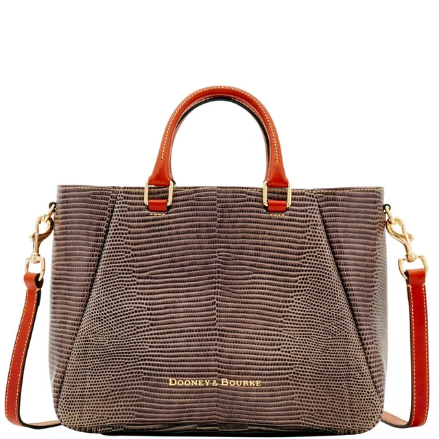 DOONEY BOURKE Embossed Lizard Large Zip Top Shoulder Satchel Bag
