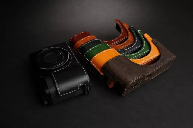Real Leather Half Camera Case Bag Cover for Ricoh GR III GR3 GR IIIx GR3x