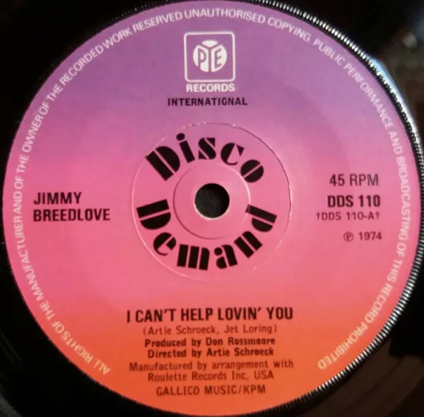 Jimmy Breedlove - I Can't Help Lovin' You (7", Single)