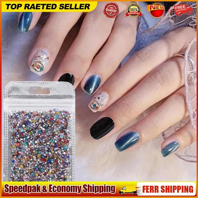 1000 Stück 3 mm Mixed Nail Art Strass wunderschöne DIY Maniküre Charms (Silber)