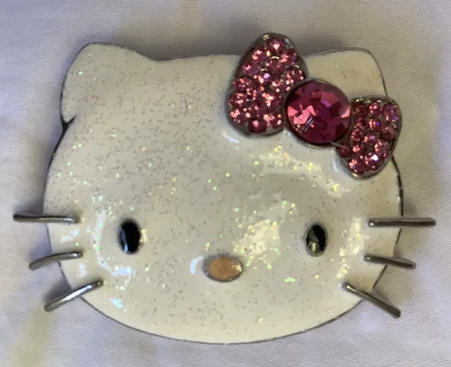 NEW IN BOX Hello Kitty Face Brooch Pin Glitter Gems SANRIO AVON * FREE POST *