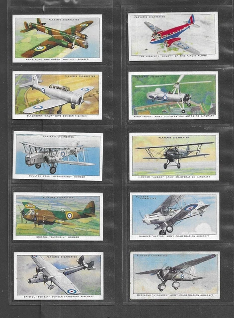 PLAYERS - AIRCRAFT of the Royal Air Force - 1938 - Set of 50 - Very ...