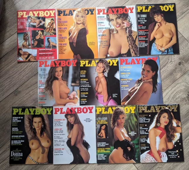 11 Playboy Magazine - kompletter Jahrgang 1991 (Mai fehlt) - mit Postern