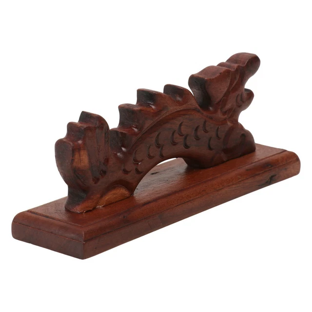 Soporte para cepillo de tinta de madera con forma de dragón cepillo de tinta estante para pincel de pintura estante