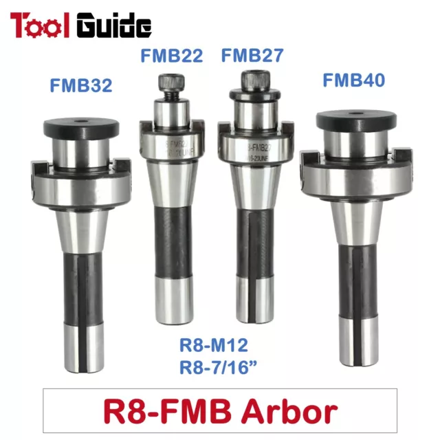 Precision R8 FMB 22/27/32/40 mm Arbor for Face Mill Cutter Holder CNC M12 7/16"