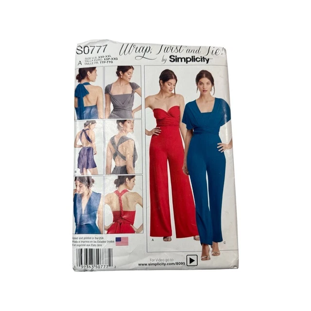 S0777 Simplicity Wrap Tie Jumper Romper Shorts Sewing Pattern Sz Xxs-Xxl Uncut
