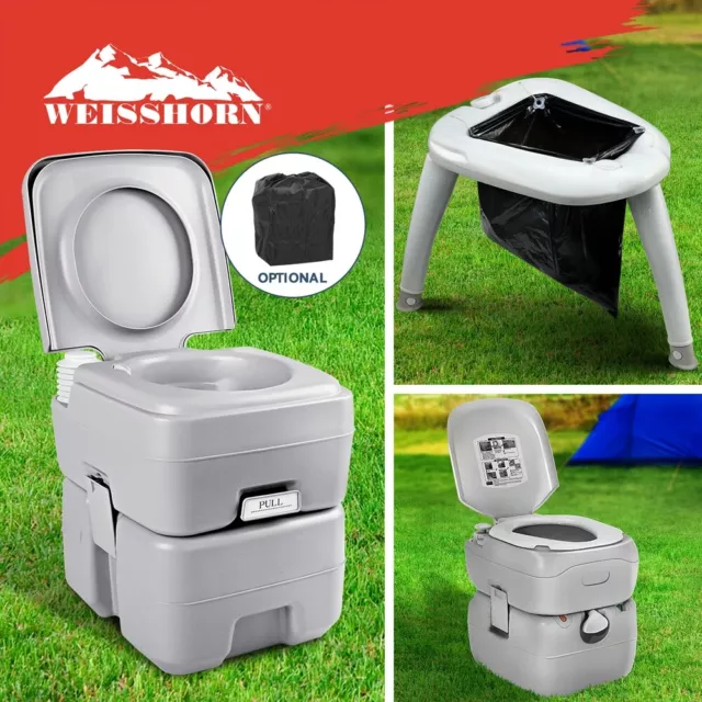 Weisshorn Portable Camping Toilet Flush Outdoor Potty Caravan Travel Boating